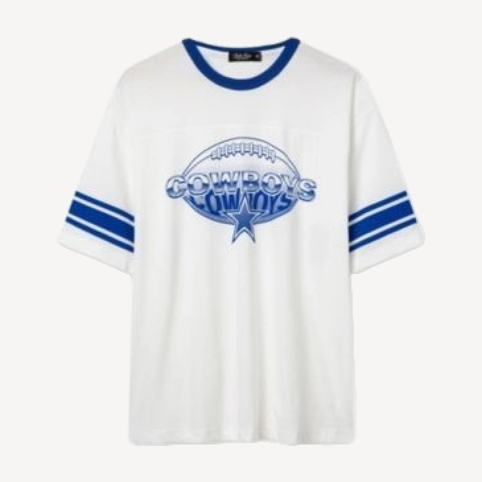 Junk Food Clothing Unisex Nfl Dallas Cowboys Oversized Striped Ringer Tee
