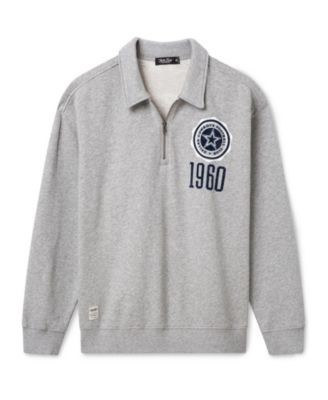 Junk Food Clothing Unisex Dallas Cowboys Flocked Quarter Zip Sweatshirt