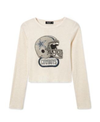 Junk Food Clothing Women's Dallas Cowboys Helmet Crop Thermal