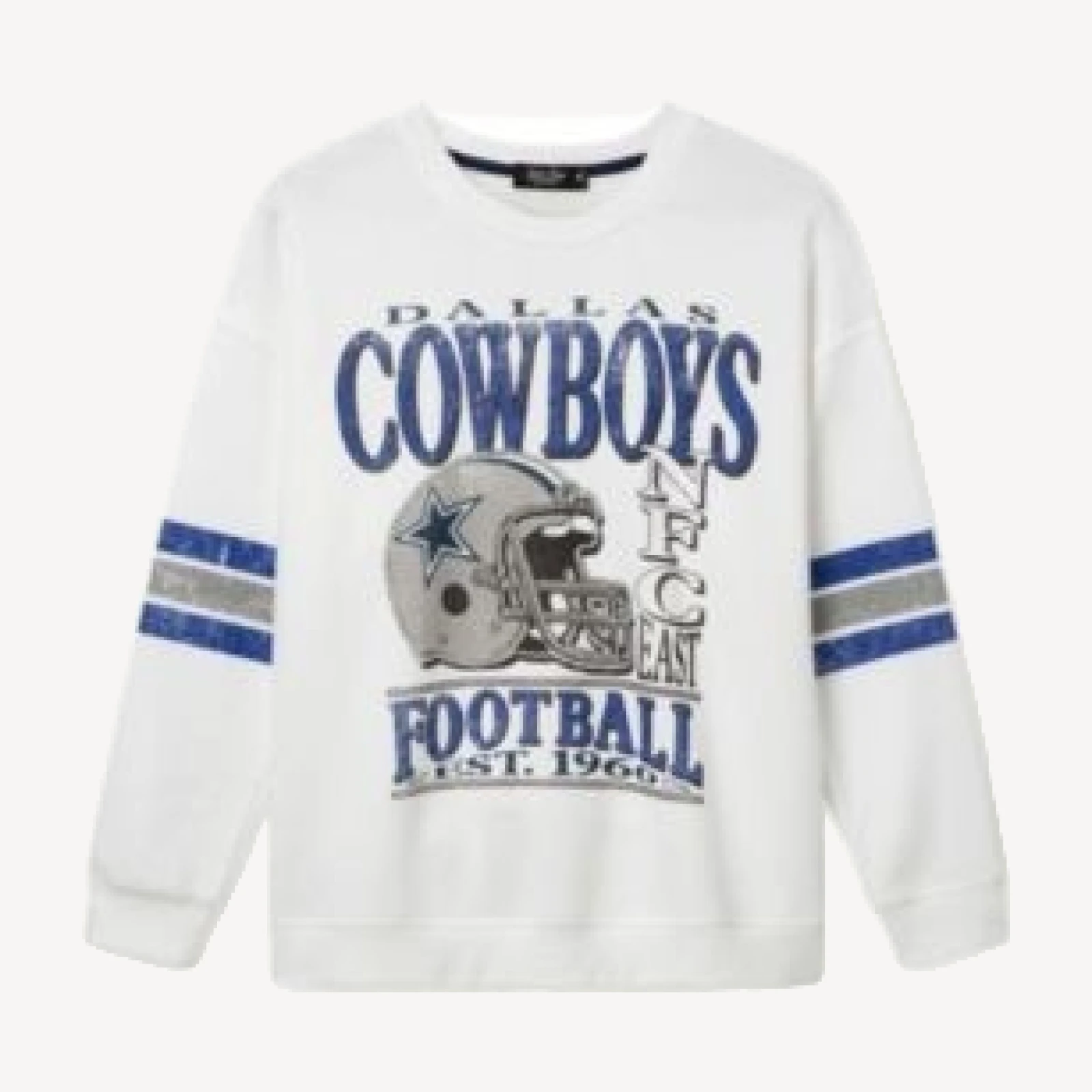Junk Food Clothing Women's Nfl Dallas Cowboys Oversized Striped Fleece