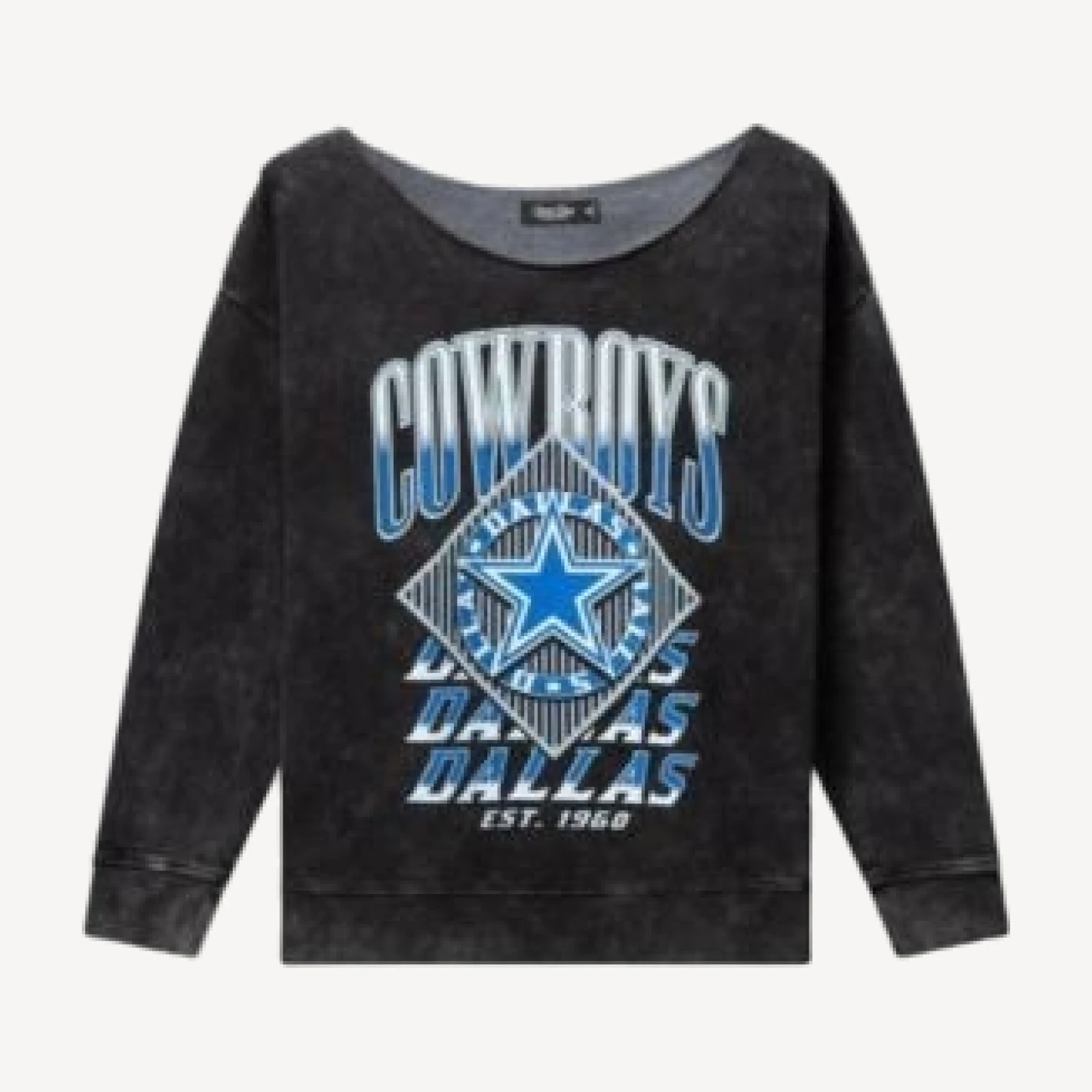Junk Food Clothing Women's Nfl Dallas Cowboys Off Shoulder Cropped Fleece