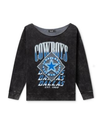 Junk Food Clothing Women's Nfl Dallas Cowboys Off Shoulder Cropped Fleece