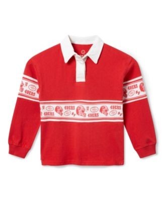 Junk Food Clothing Unisex Kids San Francisco 49ers Rugby Long Sleeve Polo - Little Kid, Big Kid