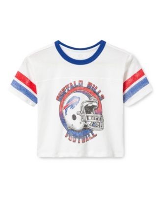 Junk Food Clothing Unisex Nfl Buffalo Bills Striped Ringer Tee - Little Kid, Big Kid