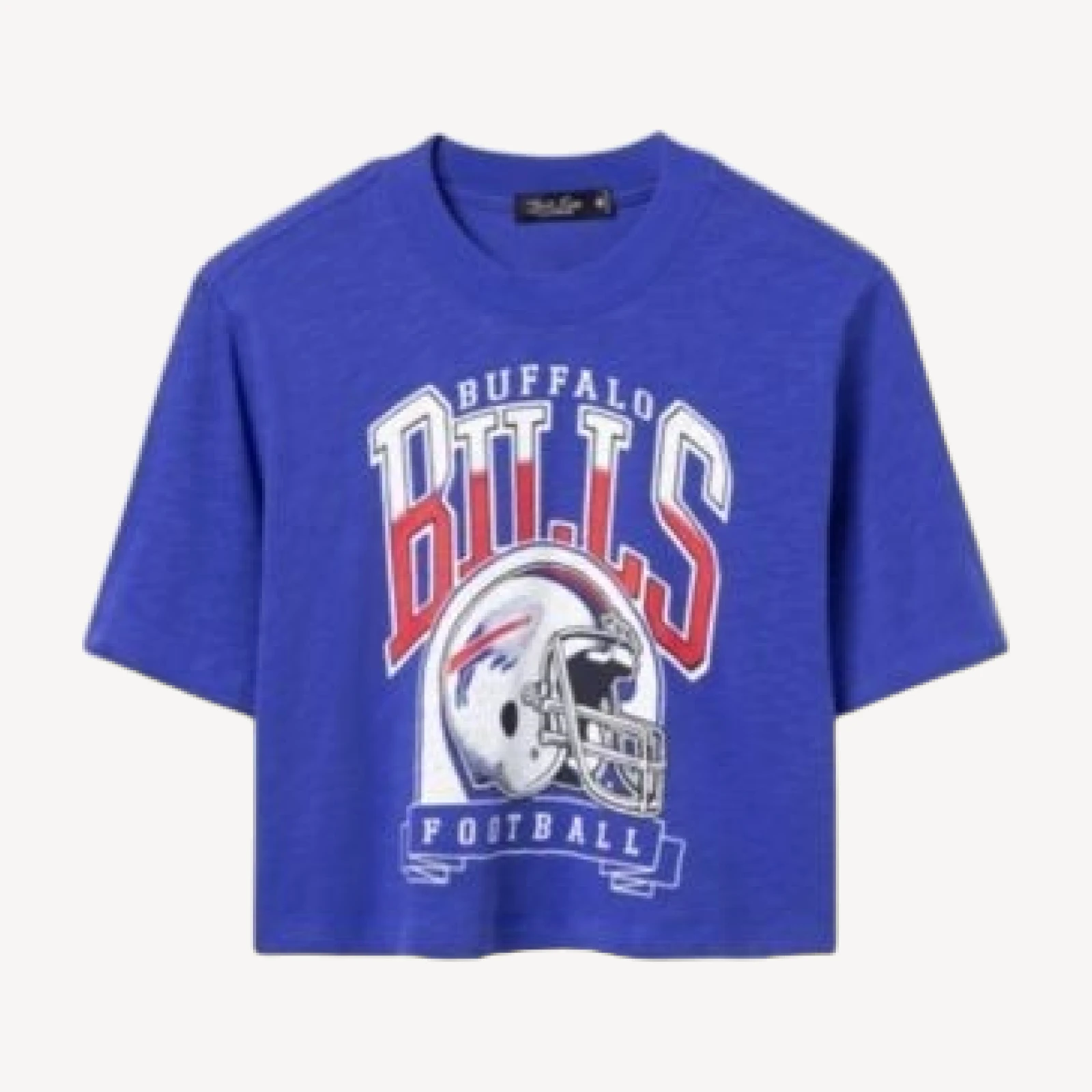 Junk Food Clothing Women's Buffalo Bills Helmet Mock Neck Crop Tee