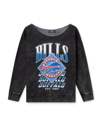 Junk Food Clothing Women's Nfl Buffalo Bills Off Shoulder Cropped Fleece