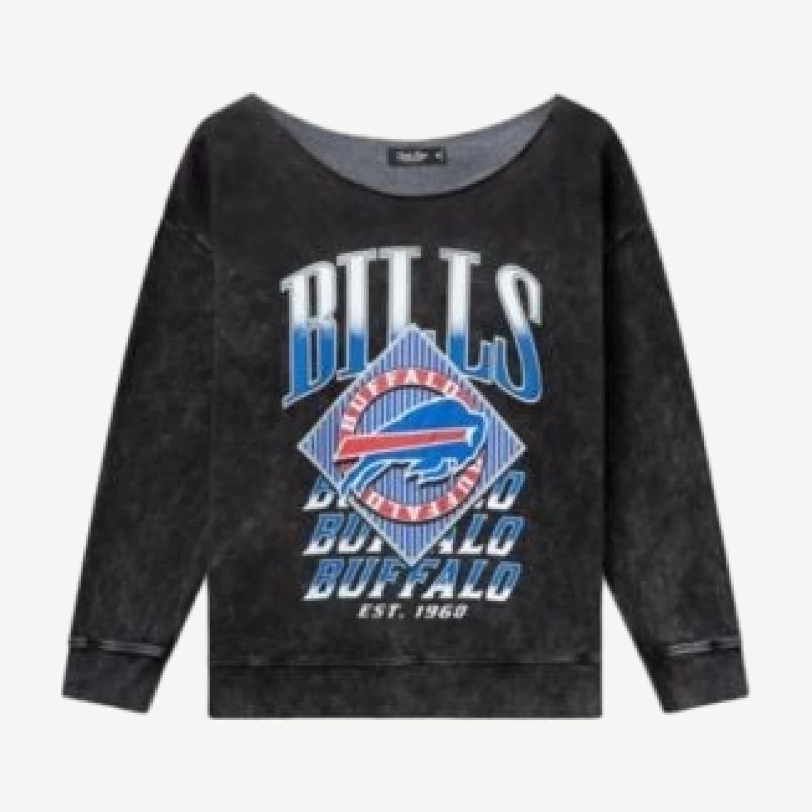 Junk Food Clothing Women's Nfl Buffalo Bills Off Shoulder Cropped Fleece