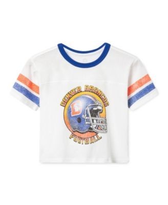 Junk Food Clothing Unisex Denver Broncos Striped Ringer Tee - Little Kid, Big Kid