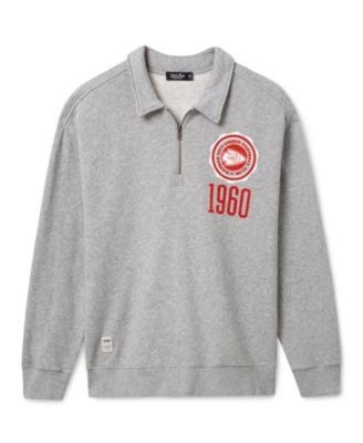 Junk Food Clothing Unisex Kansas City Chiefs Flocked Quarter Zip Sweatshirt