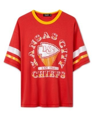 Junk Food Clothing Women's Kansas City Chiefs Glitter Boxy Ringer