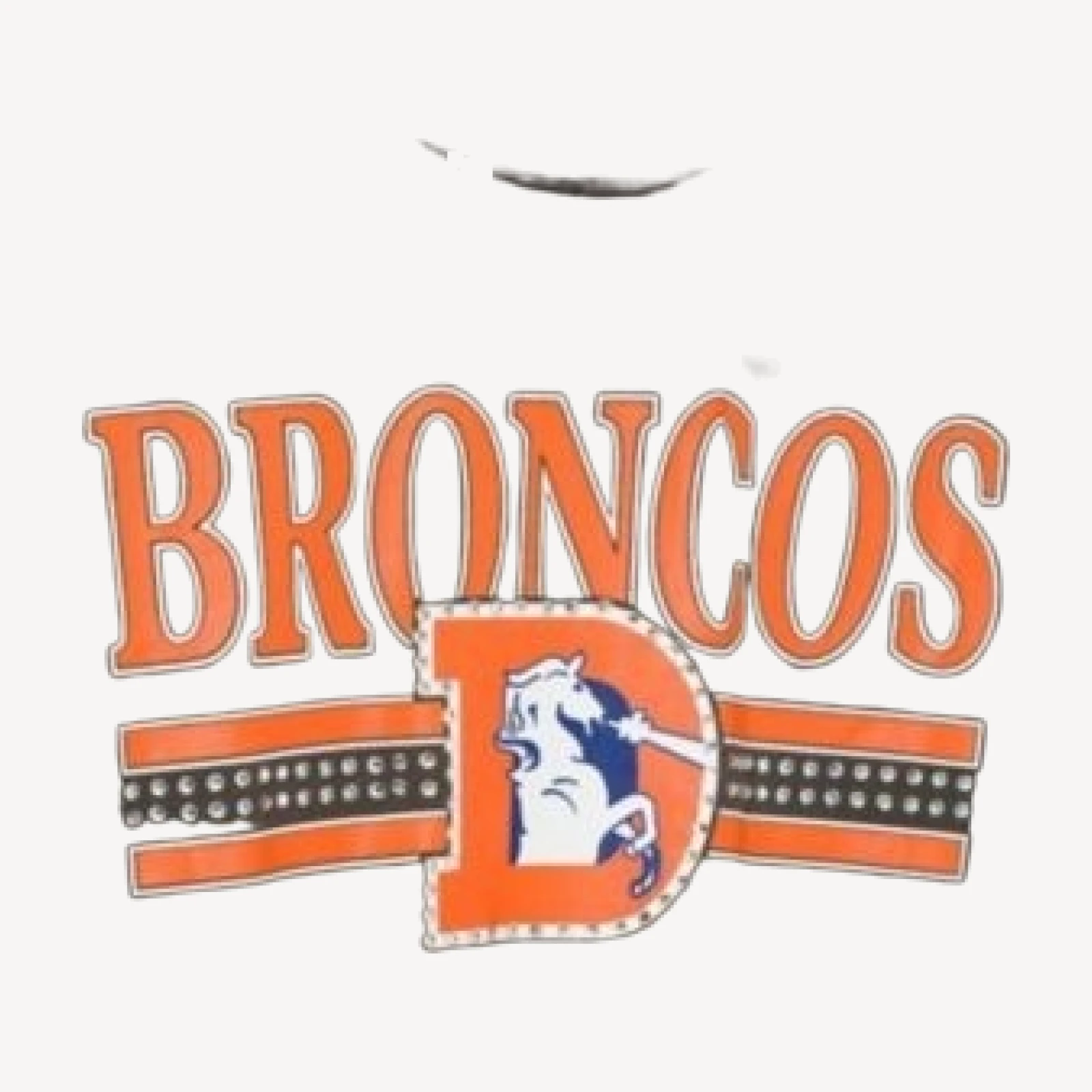 Junk Food Clothing Women's Denver Broncos Striped Bling Crop Tee