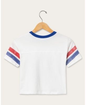 Junk Food Clothing Unisex Nfl New York Giants Striped Ringer Tee - Little Kid, Big Kid