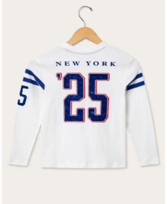 Junk Food Clothing Unisex Nfl New York Giants Striped Long Sleeve Tee - Little Kid, Big Kid