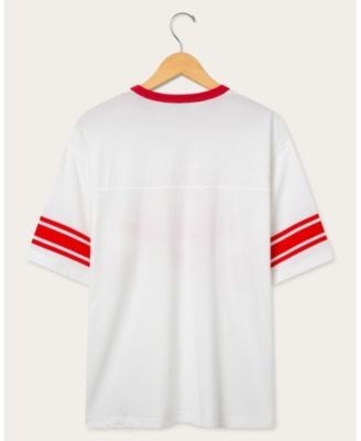 Junk Food Clothing Unisex Nfl Kansas City Chiefs Oversized Striped Ringer Tee