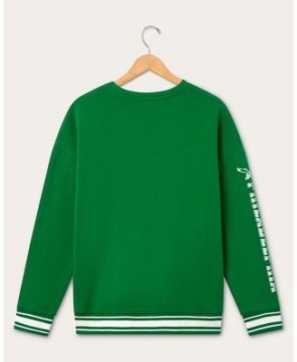 Junk Food Clothing Unisex Philadelphia Eagles Striped Rib Crew Fleece Sweatshirt