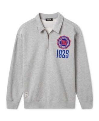 Junk Food Clothing Unisex New York Giants Flocked Quarter Zip Sweatshirt