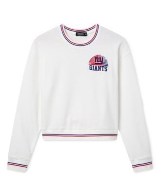 Junk Food Clothing Women's New York Giants Cropped Striped Rib Fleece