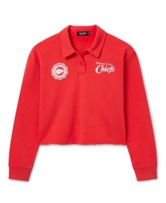 Junk Food Clothing Women's Kansas City Chiefs Polo Crop Fleece