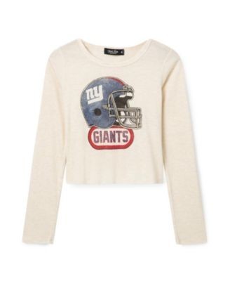 Junk Food Clothing Women's Nfl New York Giants Helmet Crop Thermal