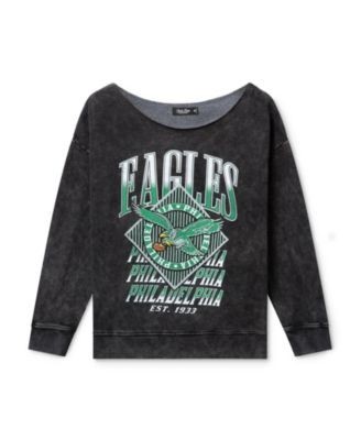 Junk Food Clothing Women's Nfl Philadelphia Eagles Off Shoulder Cropped Fleece