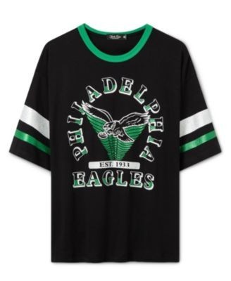 Junk Food Clothing Women's Philadelphia Eagles Glitter Boxy Ringer
