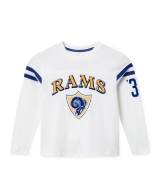 Junk Food Clothing Unisex Nfl Los Angeles Rams Striped Long Sleeve Tee - Little Kid, Big Kid