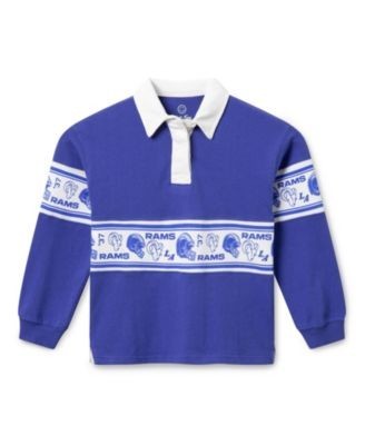 Junk Food Clothing Unisex Kids Los Angeles Rams Rugby Long Sleeve Polo - Little Kid, Big Kid