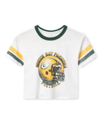 Junk Food Clothing Unisex Green Bay Packers Striped Ringer Tee - Little Kid, Big Kid