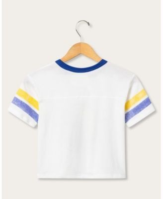 Junk Food Clothing Unisex Kids Los Angeles Rams Striped Ringer Tee - Little Kid, Big Kid