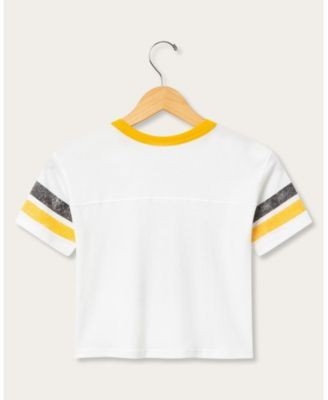 Junk Food Clothing Unisex Pittsburgh Steelers Striped Ringer Tee - Little Kid, Big Kid