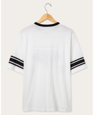 Junk Food Clothing Unisex Nfl Pittsburgh Steelers Oversized Striped Ringer Tee