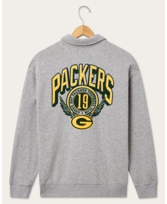 Junk Food Clothing Unisex Green Bay Packers Flocked Quarter Zip Sweatshirt