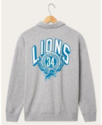 Junk Food Clothing Unisex Detroit Lions Flocked Quarter Zip Sweatshirt