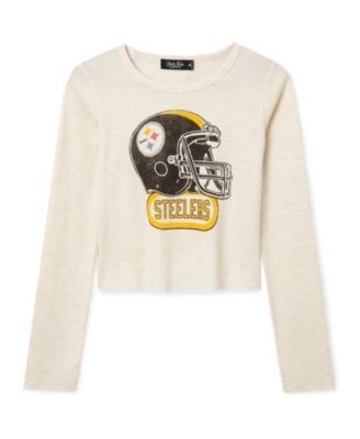 Junk Food Clothing Women's Pittsburgh Steelers Helmet Crop Thermal