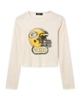 Junk Food Clothing Women's Green Bay Packers Helmet Crop Thermal