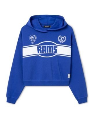 Junk Food Clothing Women's Los Angeles Rams Oversized Crop Hoodie