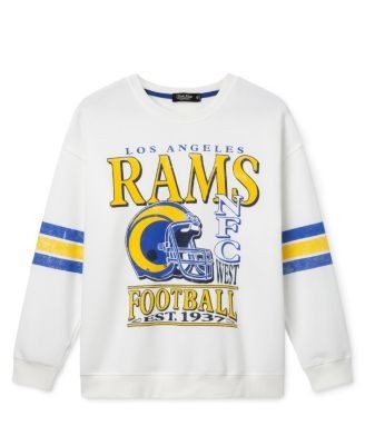 Junk Food Clothing Women's Nfl Los Angeles Rams Oversized Striped Fleece