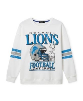 Junk Food Clothing Women's Nfl Detroit Lions Oversized Striped Fleece