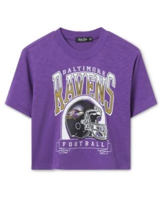 Junk Food Clothing Women's Baltimore Ravens Helmet Mock Neck Crop Tee