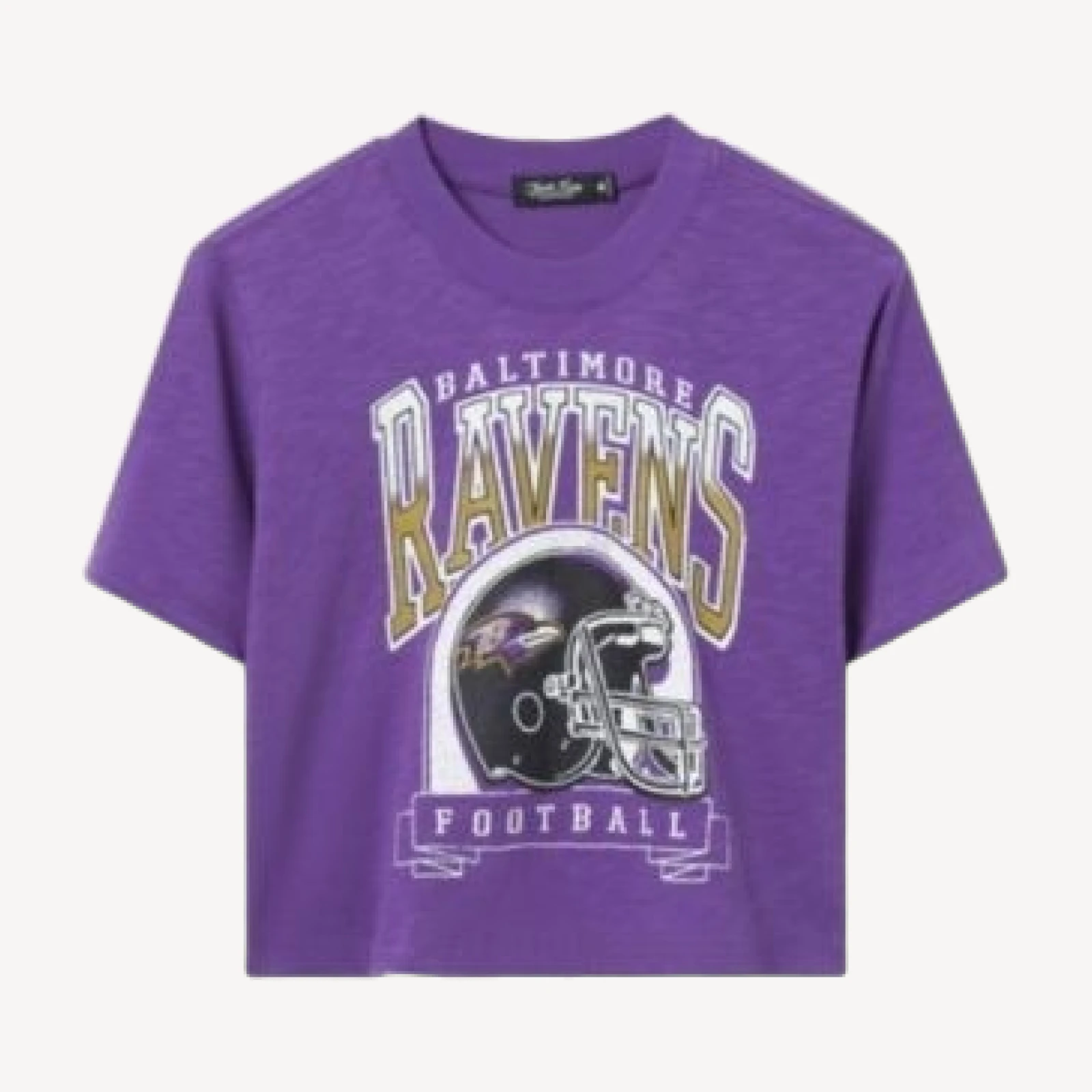 Junk Food Clothing Women's Baltimore Ravens Helmet Mock Neck Crop Tee