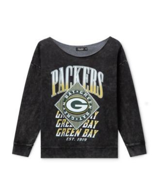 Junk Food Clothing Women's Nfl Green Bay Packers Off Shoulder Cropped Fleece