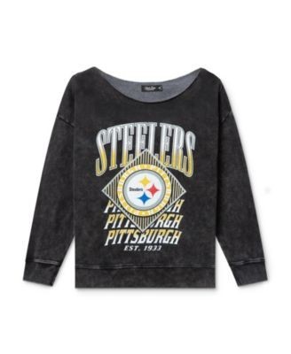 Junk Food Clothing Women's Nfl Pittsburgh Steelers Off Shoulder Cropped Fleece