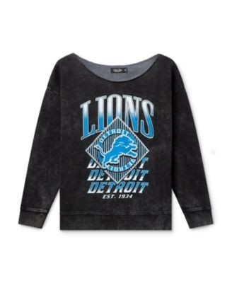 Junk Food Clothing Women's Nfl Detroit Lions Off Shoulder Cropped Fleece
