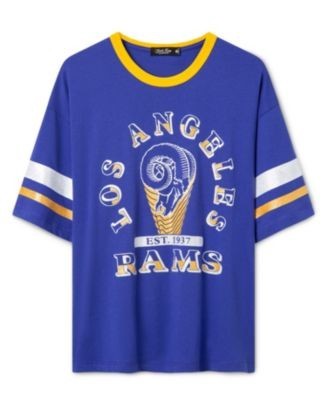 Junk Food Clothing Women's Los Angeles Rams Glitter Boxy Ringer
