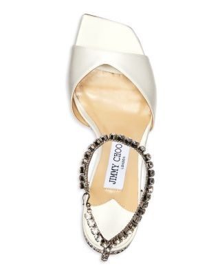Jimmy Choo Women's Saeda 85 Embellished Ankle Strap High Heel Sandals