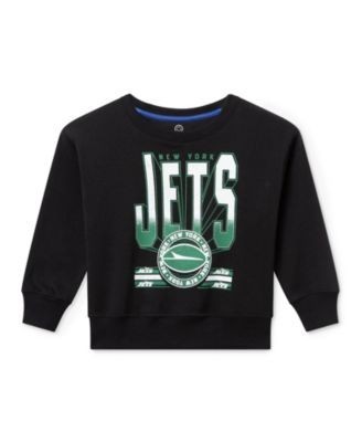Junk Food Clothing Unisex Nfl New York Jets Drop Shoulder Crew Fleece - Little Kid, Big Kid