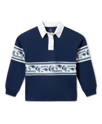 Junk Food Clothing Unisex Kids New England Patriots Rugby Long Sleeve Polo - Little Kid, Big Kid