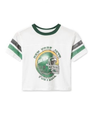 Junk Food Clothing Unisex Kids New York Jets Striped Ringer Tee - Little Kid, Big Kid