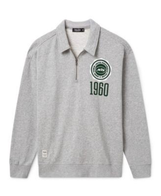 Junk Food Clothing Unisex New York Jets Flocked Quarter Zip Sweatshirt