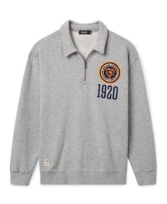 Junk Food Clothing Unisex Chicago Bears Flocked Quarter Zip Sweatshirt